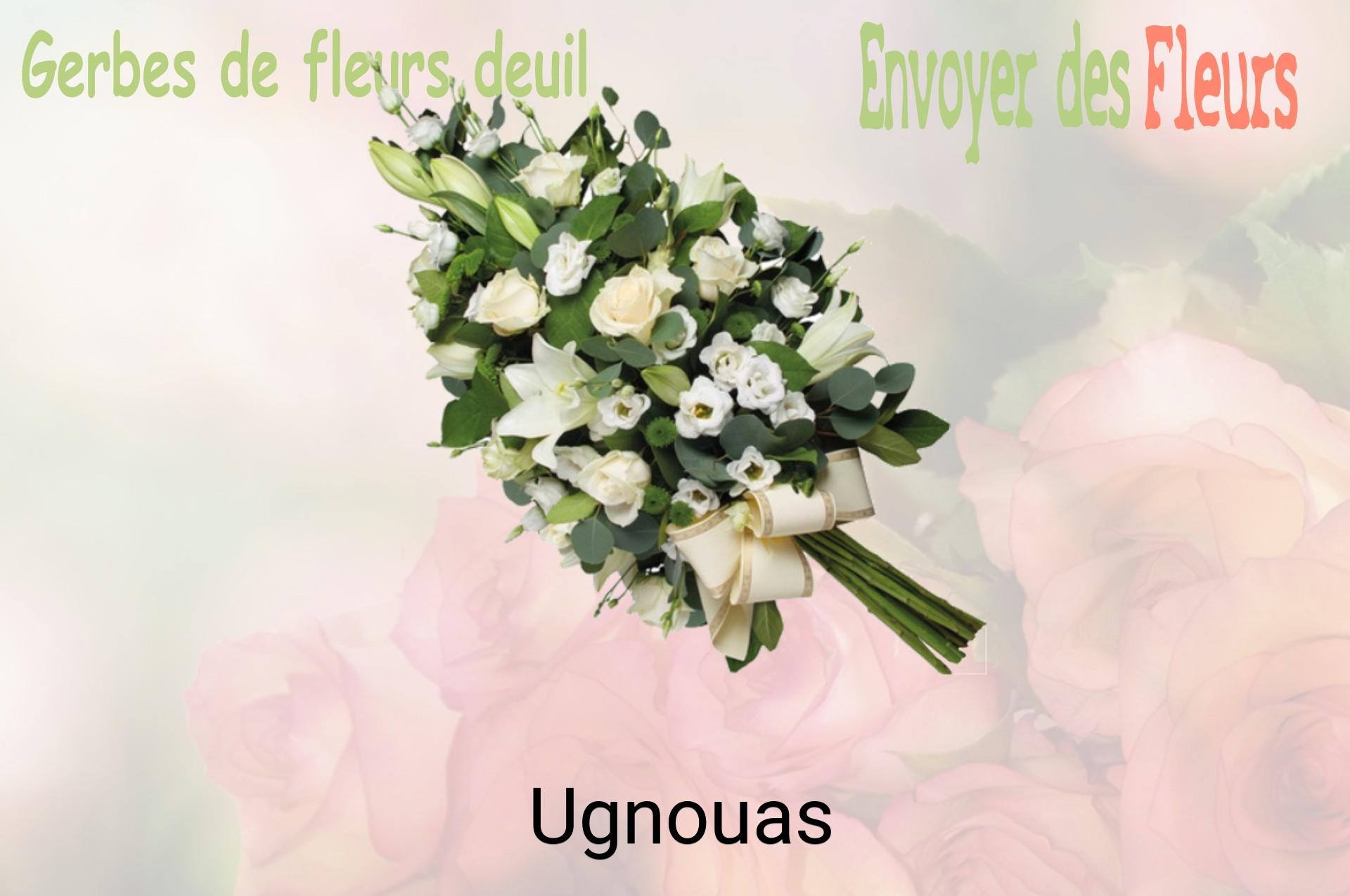 Gerbe de fleurs de deuil livrée à Ugnouas